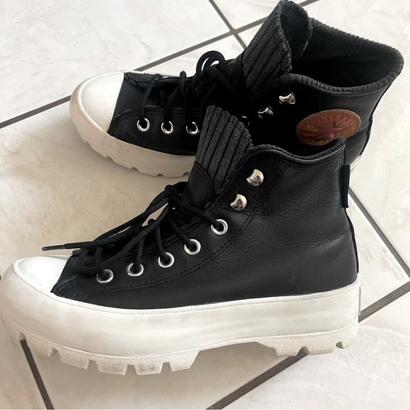 Convers All Start Taylor Sneakers Women 6.5 Leather Platform Skater Chunky - Picture 5 of 13